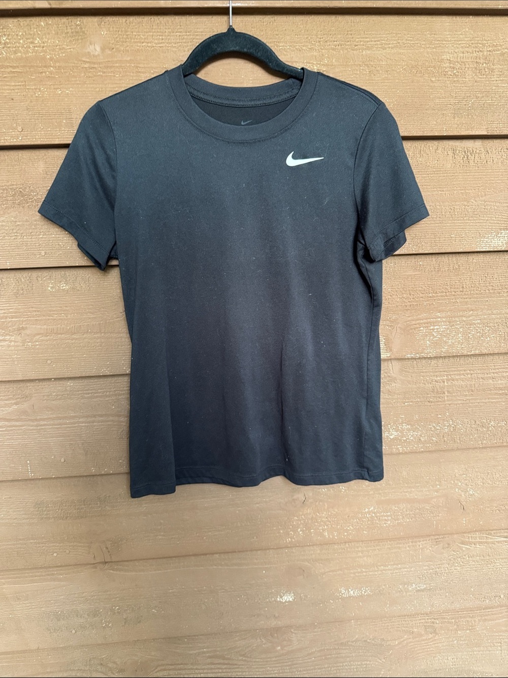 Nike Black Dri-Fit Legend Short Sleeve Tee with White Swoosh size Medium